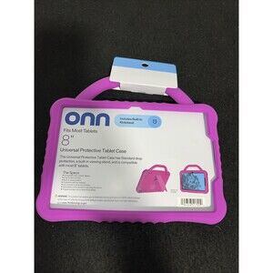ONN. Heavy-Duty Tablet Bumper Case for Most 8" Tablets, Pink